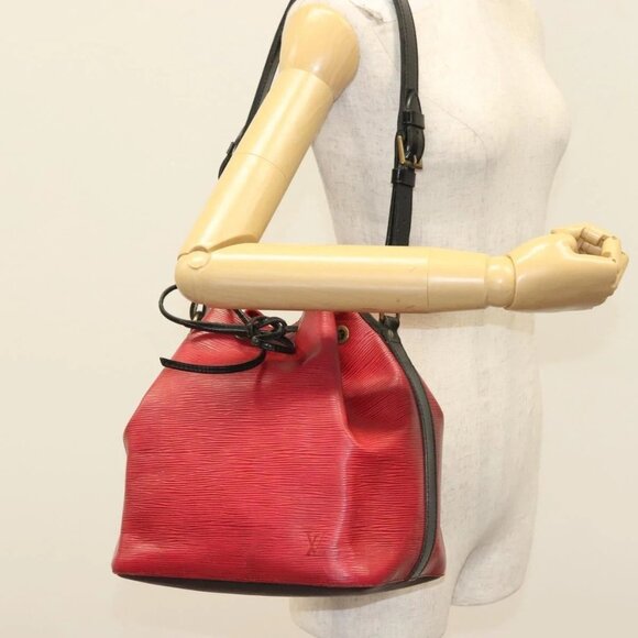 LOUIS VUITTON Epi Petit Noe Bag BiColor Black Red - Picture 13 of 15